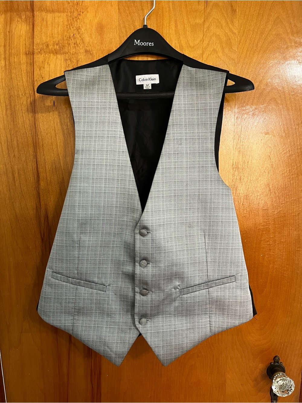 Calvin Klein Light Gray Plaid Men's Suit Vest
